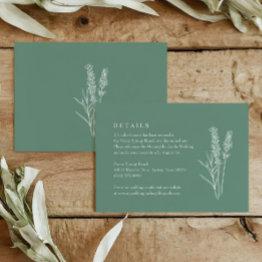 Small Spring Green Boho Wildflower Wedding Details Invitations Front View