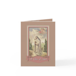 Small St. Clare Of Assisi Note Invitations Front View