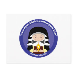 Small St. Clare Of Assisi Postinvitations Front View