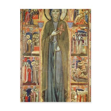 st. clare with scenes from her life postinvitations