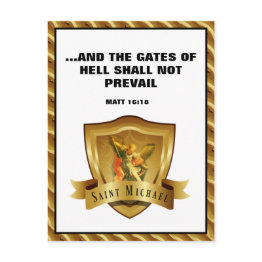 Small St. Michael Archangel Scripture Bible Verse Postca Postinvitations Front View