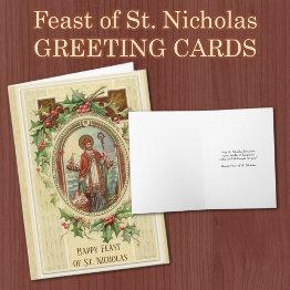 Small St. Nicholas Catholic Feast Day Religious Holiday Invitations Front View