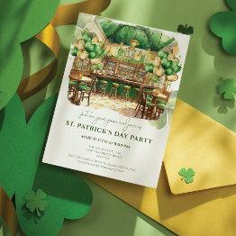 Small St. Patrick's Day Pub Party Invitation Front View