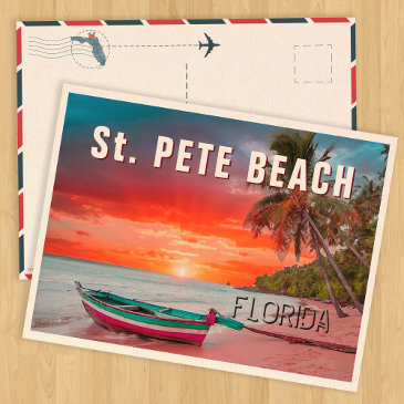 st. pete beach florida palm tree beach vintage postinvitations