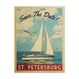 Small St. Petersburg Save The Date Sailboat Nautical Announcement Postinvitations Front View