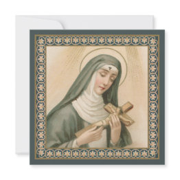 Small St. Rita Of Cascia (m 015) Square Greeting Front View