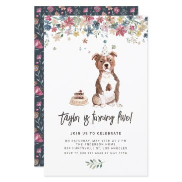 staffordshire bull terrier dog birthday invitation