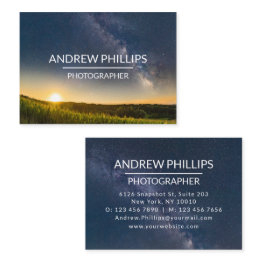 Small Starry Milky Way Silhouette Sunrise Custom Business Invitations Front View
