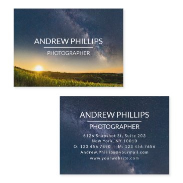 starry milky way silhouette sunrise custom business invitations