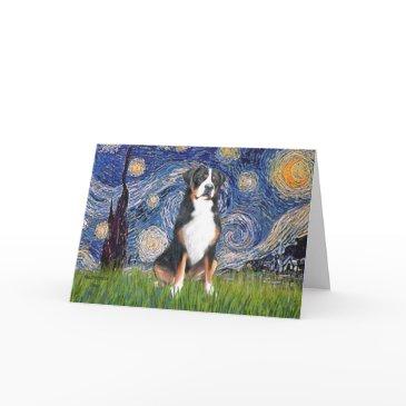 starry night-greater swiss mountain dog invitations