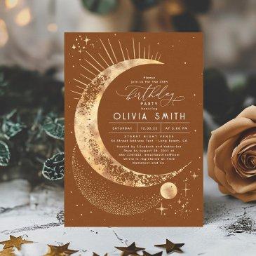 starry night moon mystical celestial birthday invitation