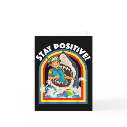 Small Stay Positive - Shark Lover Wildlife Ocean Sea Ani Invitations Front View