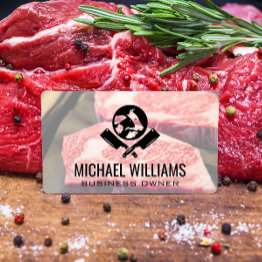 Small Steak Cuts | Butcher Knives Logo Business Invitations Front View