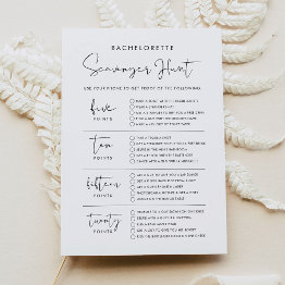 Small Stella Bachelorette Scavenger Hunt Game Invitations Front View