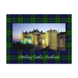 Small Stirling Castle Illuminated Tartan Border Postinvitations Front View