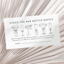 Small Stock The Bar Couples Shower Bottle Raffle Ticket Enclosure Invitations Front View