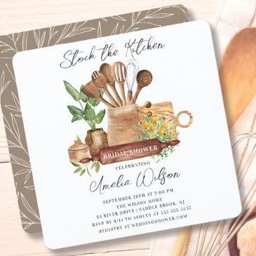 stock the kitchen bridal shower invitation