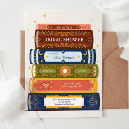 Small Story Book Library The Next Chapter Bridal Shower Invitation Front View