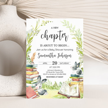storybook new chapter baby shower invitation
