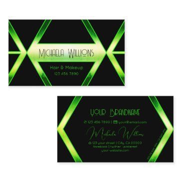 striking black geometric shimmery green stylish business invitations