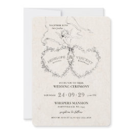 Small Struck By Cupid's Arrow Wedding Invitation Front View