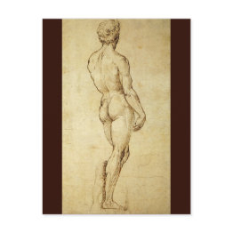 Small Study Of Michelangelo's David Statue By Raphael Postinvitations Front View
