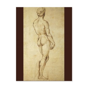 study of michelangelo's david statue by raphael postinvitations