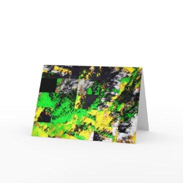 stunning green yellow abstract fine artwork invitations