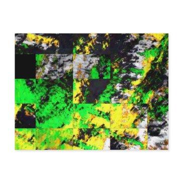 stunning green yellow abstract fine artwork postinvitations