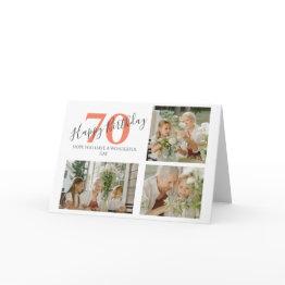 Small Stylish Any Age Birthday 3 Photo Collage Invitations Front View