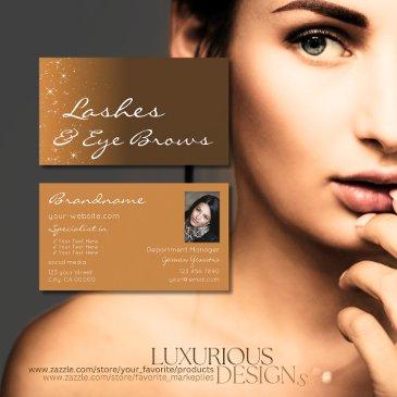 stylish brown beige with glitter stars and photo business invitations
