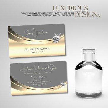 stylish gold and gray with sparkled diamond modern business invitations