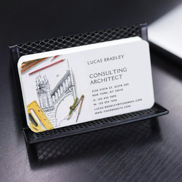stylish modern architect engineering construction business invitations