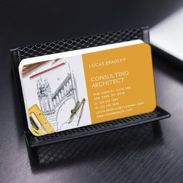 stylish modern architect engineering construction business invitations