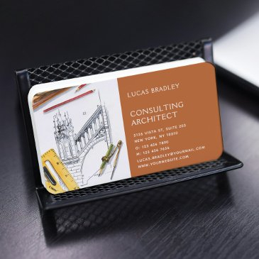 stylish modern architect engineering construction business invitations