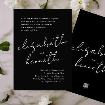 stylish modern custom names tuxedo gold wedding invitation