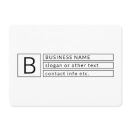 Small Stylish Monogram & Business Name (or Other Text) Enclosure Invitations Front View