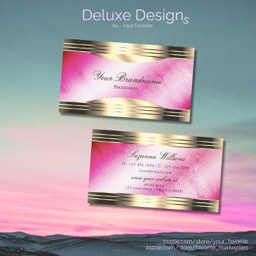 stylish pink marble decorated gold border elegance business invitations