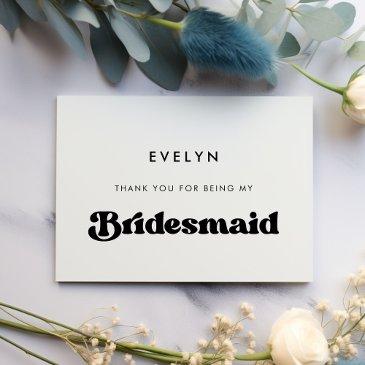 stylish retro bridesmaid thank you text invitations