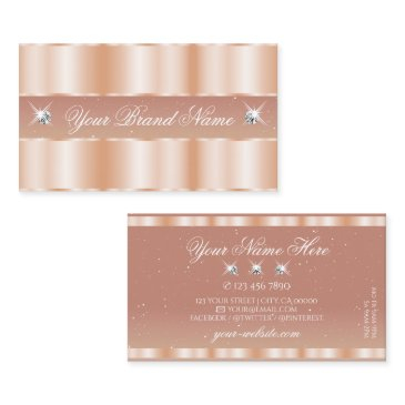 stylish rose coral sparkle jewels elegant shimmery business invitations