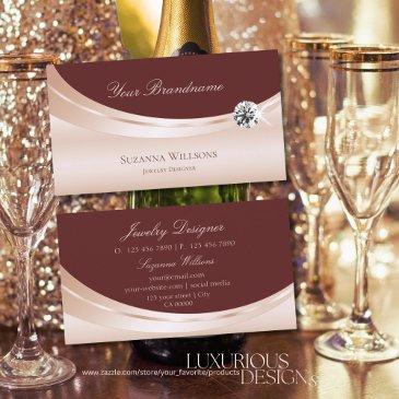 stylish rosegold wine red with sparkly diamond business invitations
