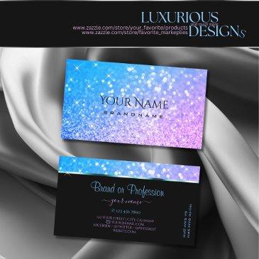 stylish teal purple glitter sparkle stars elegant business invitations