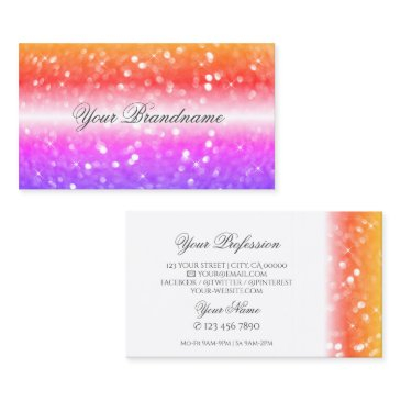 stylish white colorful sparkling glitter modern business invitations