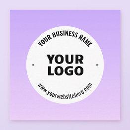 Small Subtle Light Purple Ombre & Your Business Logo Enclosure Invitations Front View