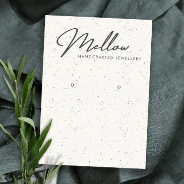 subtle white ceramic texture earring display logo business invitations