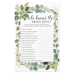 Small Succulent Floral Who Knows The Bride Best Game Front View