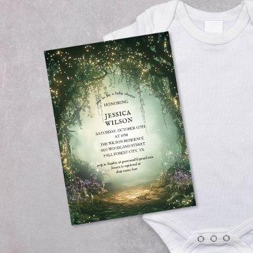 summer fairy tale enchanted forest baby shower invitation