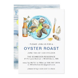 Small Summer Oyster Roast | Seafood Bake Cookout Invitation Front View
