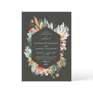 summer wildflowers watercolors wedding invitation