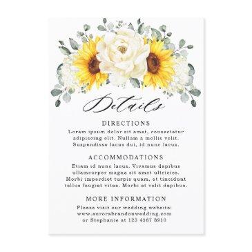sunflower ivory peony eucalyptus wedding details  enclosure invitations